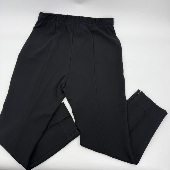 ANTHROPOLGIE Women Ankle Zip Comfort Career Pants Size L Black High Rise Stretch - Picture 2 of 10